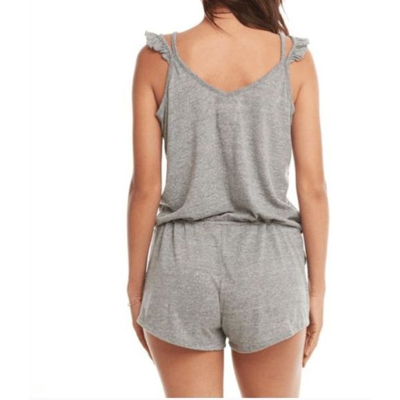 Chaser NWT Fluttery Strap Romper in Streaky Grey Size Medium, MSRP $98 - Picture 14 of 14